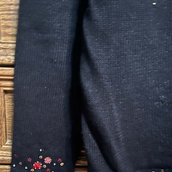 Kim Rogers beaded Christmas Sweater, black, size large - Picture 4 of 6